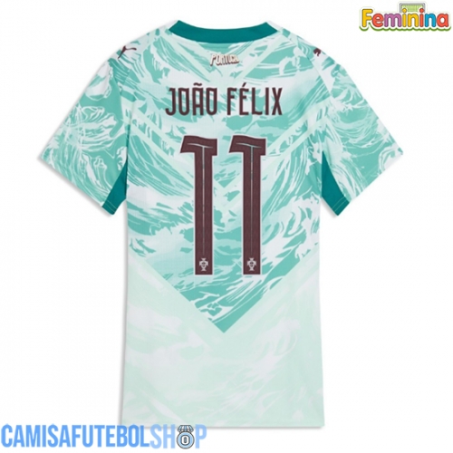 Camisa de time de futebol Portugal Joao Felix #11 Replicas 2º Equipamento Feminina Mundo 2026 Manga Curta